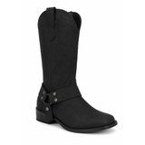 Women Cowboy Mid Calf Boots with Embroidered Detail