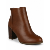 Women Block Heel Ankle Boots – Classic Faux Leather