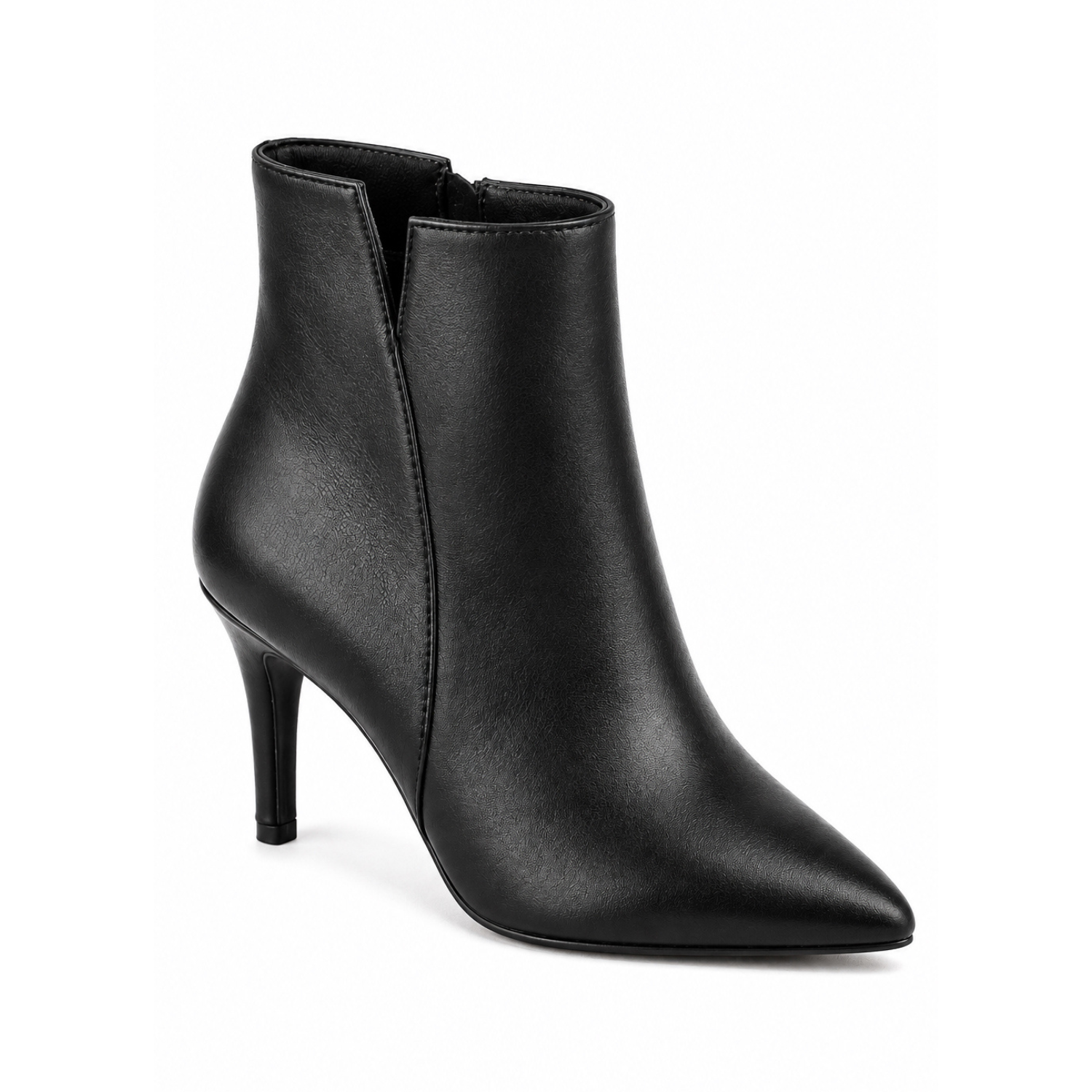 Leather Pointed Toe Stiletto Ankle Boots