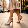 Diamante Peep Toe Stiletto Heel Sandals