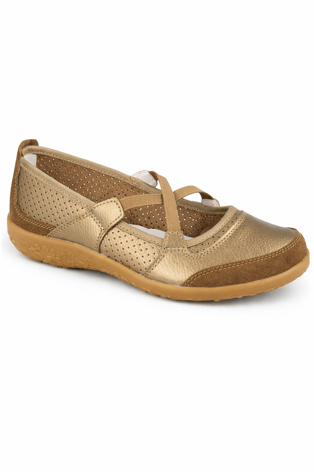 Leather Elastic Cross Strap Comfort Pumps with Flexible Sole