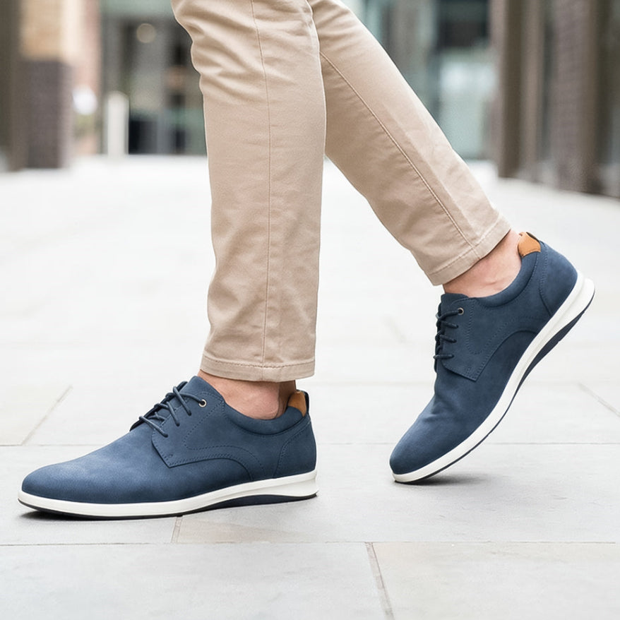 Lightweight Lace Up Casual Shoe Contrast Heel