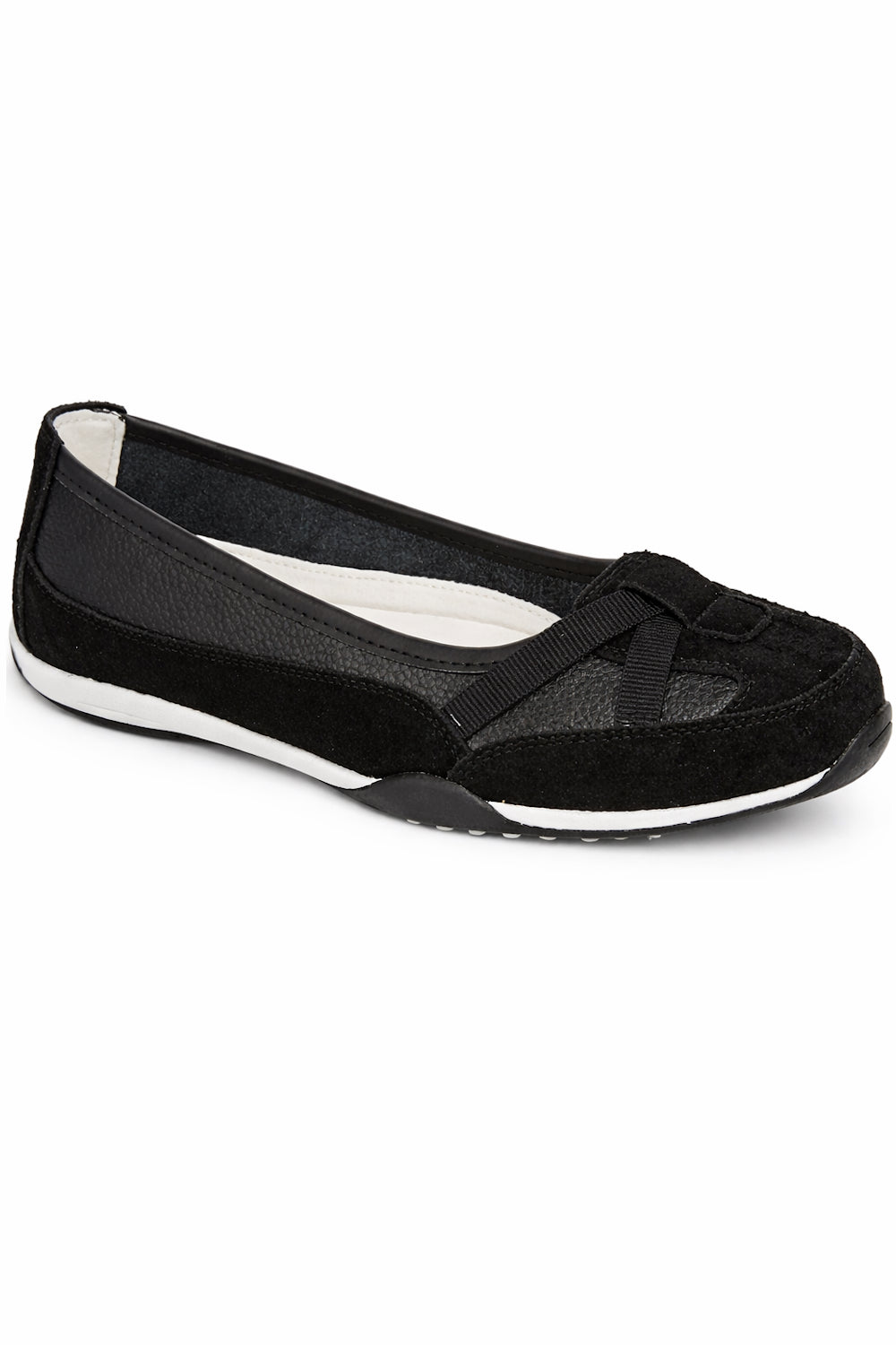Leather Elastic Strap Comfort Ballerina Shoes