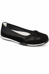 Leather Elastic Strap Comfort Ballerina Shoes