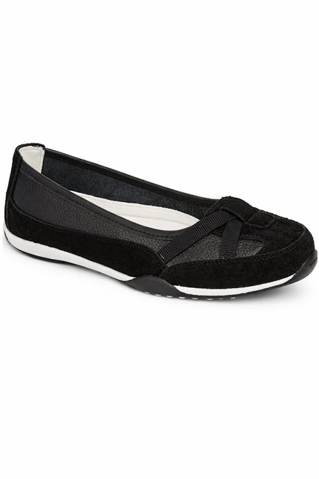 Leather Elastic Strap Comfort Ballerina Shoes