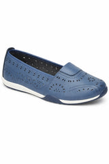 Leather Slip On Laser Cut Comfort Shoe