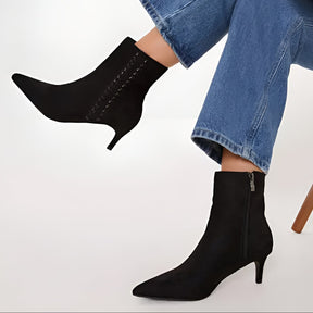 Suedette Kitten Heel Ankle Boots