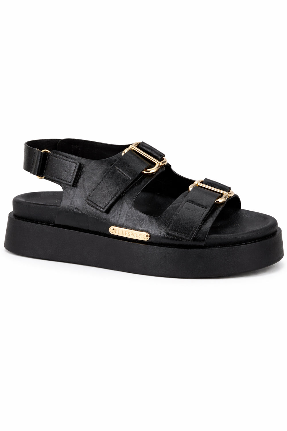 Chunky Strap Sandal with Gold Buckle Detail