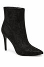 Pointed Toe Stiletto Heel Ankle Boots with Sparkle Detailing