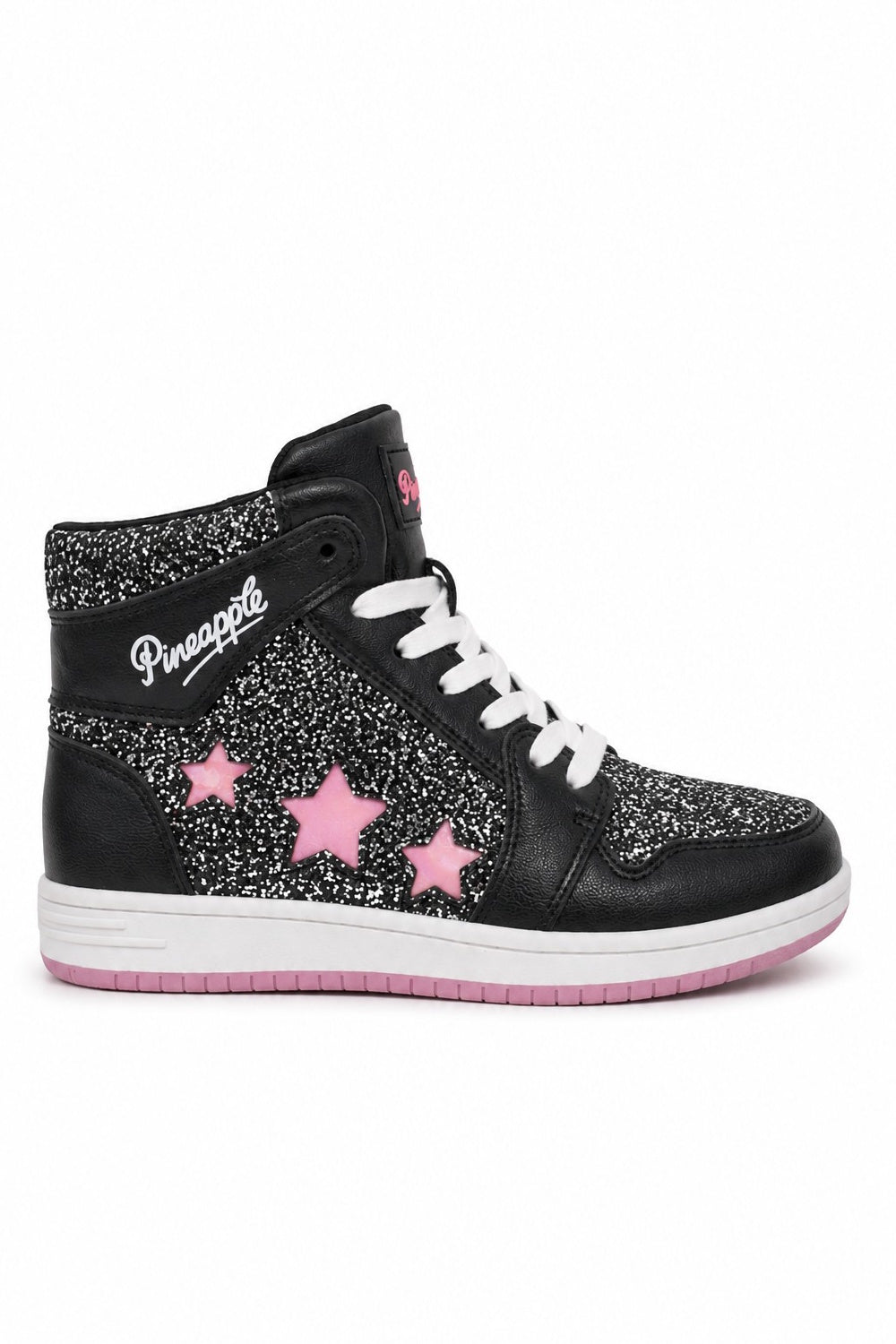 Glitter High-Top Trainers with Star Cut-Out Detail