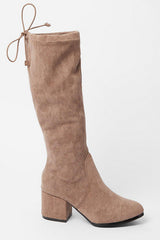 Women Wide Fit Knee High Block Heel Boots