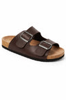 Double Buckle Footbed Casual Sandal with Cork Sole