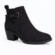 Low Block Heel Ankle Boots with Buckle Detail