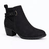 Low Block Heel Ankle Boots with Buckle Detail