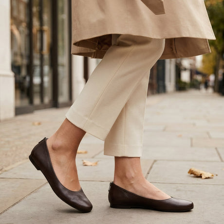 Women's Classic Leather Ballet Pumps – Flexible Flat Sole