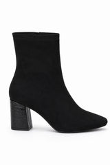 Block Heel Ankle Boot with Almond Toe