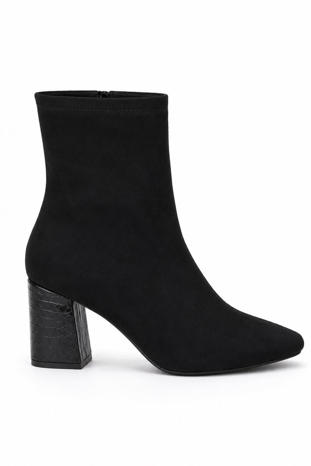 Block Heel Ankle Boot with Almond Toe
