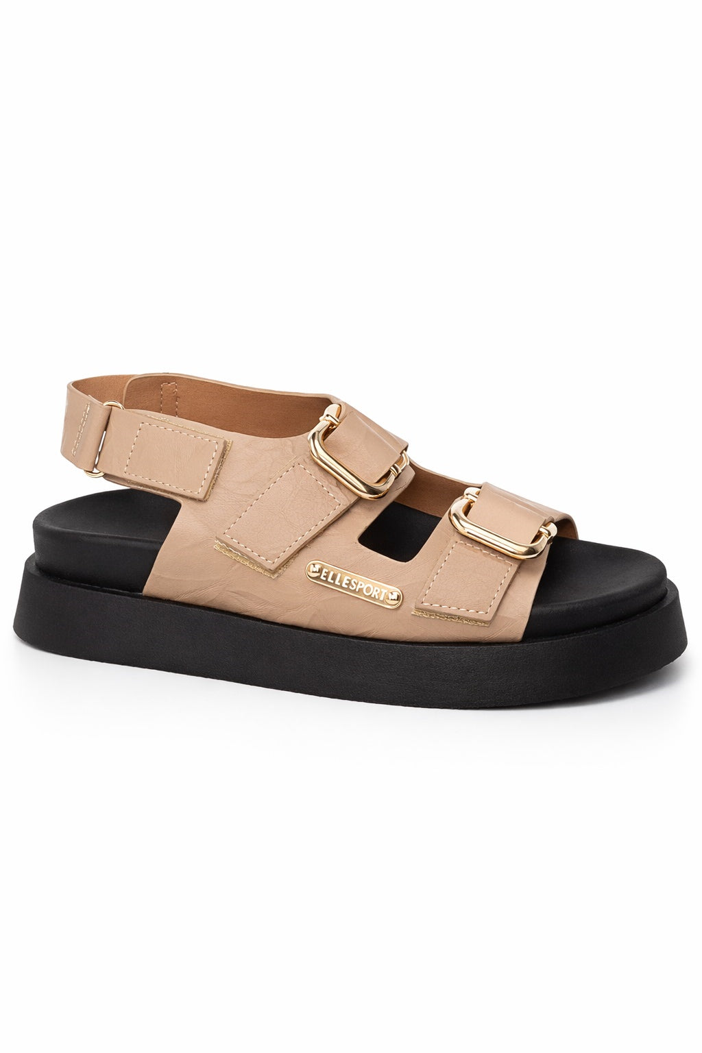 Chunky Strap Sandal with Gold Buckle Detail
