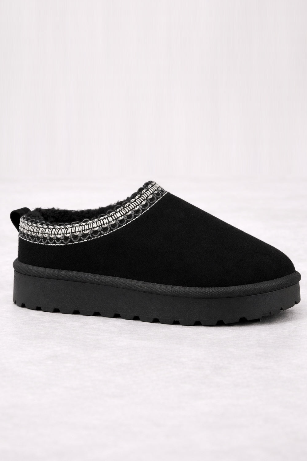 'Angel' Aztec Detail Faux Fur Lining Platform Suedette Boots