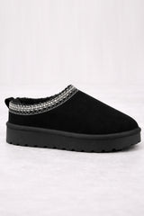 'Angel' Aztec Detail Faux Fur Lining Platform Suedette Boots