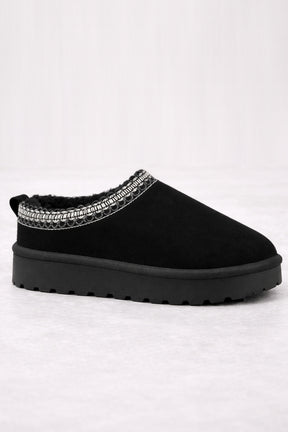 'Angel' Aztec Detail Faux Fur Lining Platform Suedette Boots
