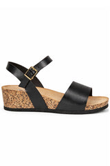 Comfort Cork Wedge Sandal with Adjustable Buckle