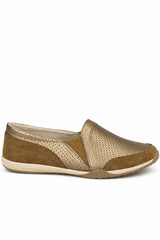 Leather Perforated Slip On Comfort Shoe