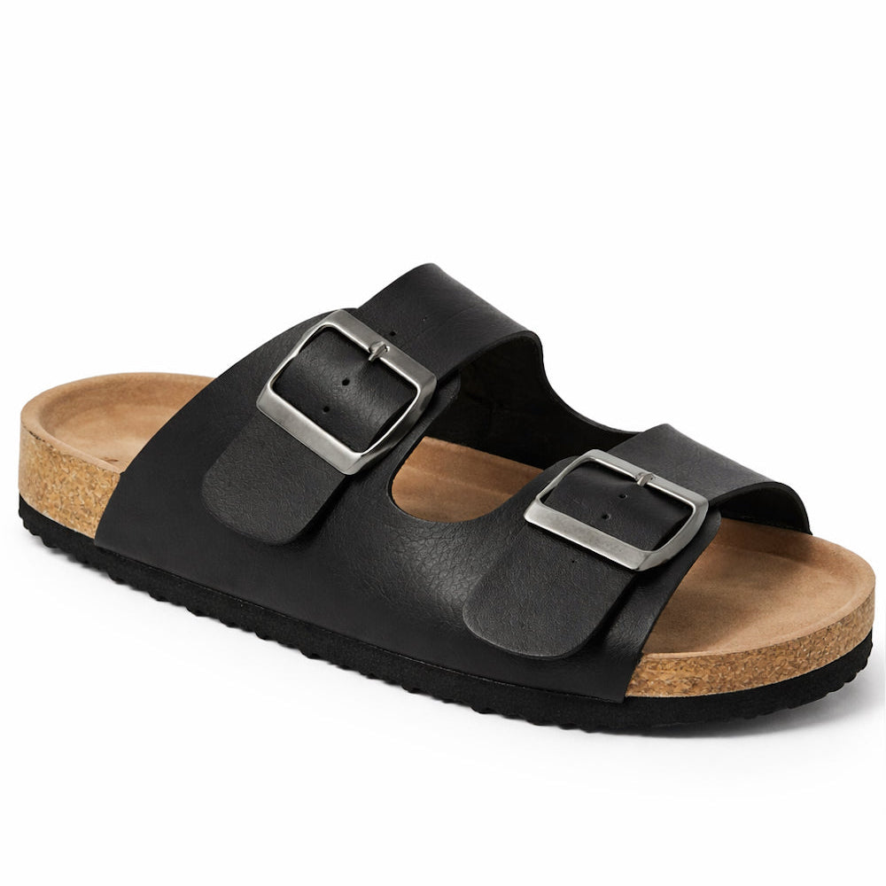 Double Buckle Footbed Casual Sandal Cork Sole