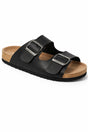 Double Buckle Footbed Casual Sandal with Cork Sole