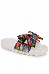 Oversized Bow Platform Slider Sandals
