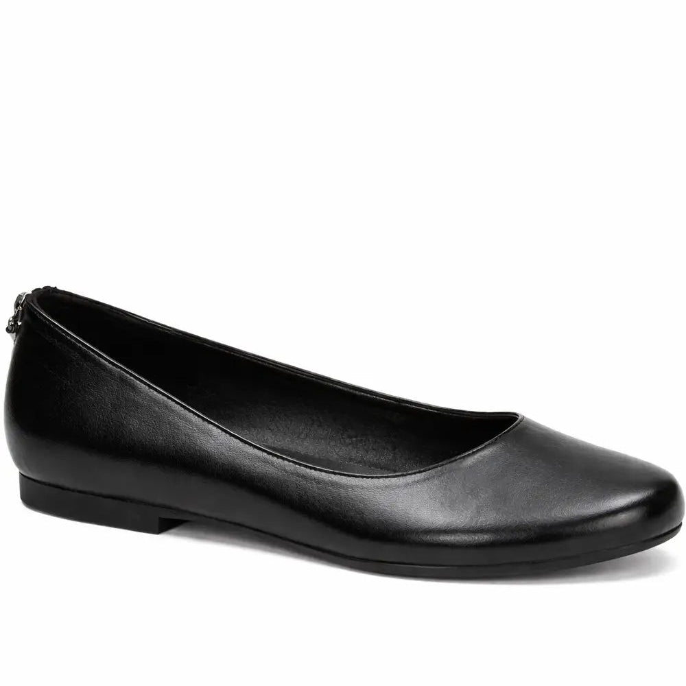 Women's Classic Leather Ballet Pumps – Flexible Flat Sole