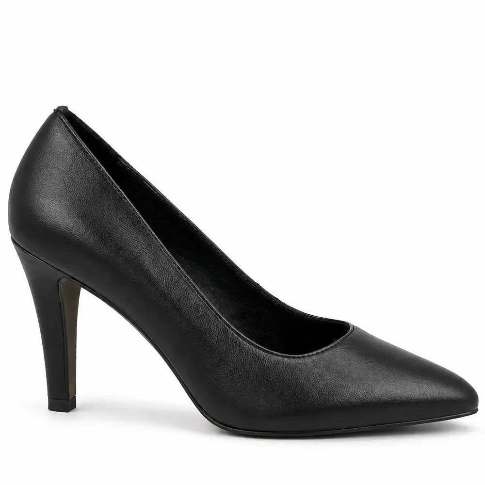 Leather Pointed Toe Stiletto Court