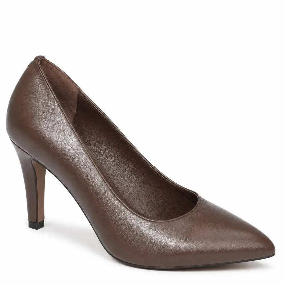 Women's Leather Pointed Toe Stiletto Court Shoes