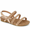 Women's Diamante Multi Strap Flat Sandal with Buckle Fastening