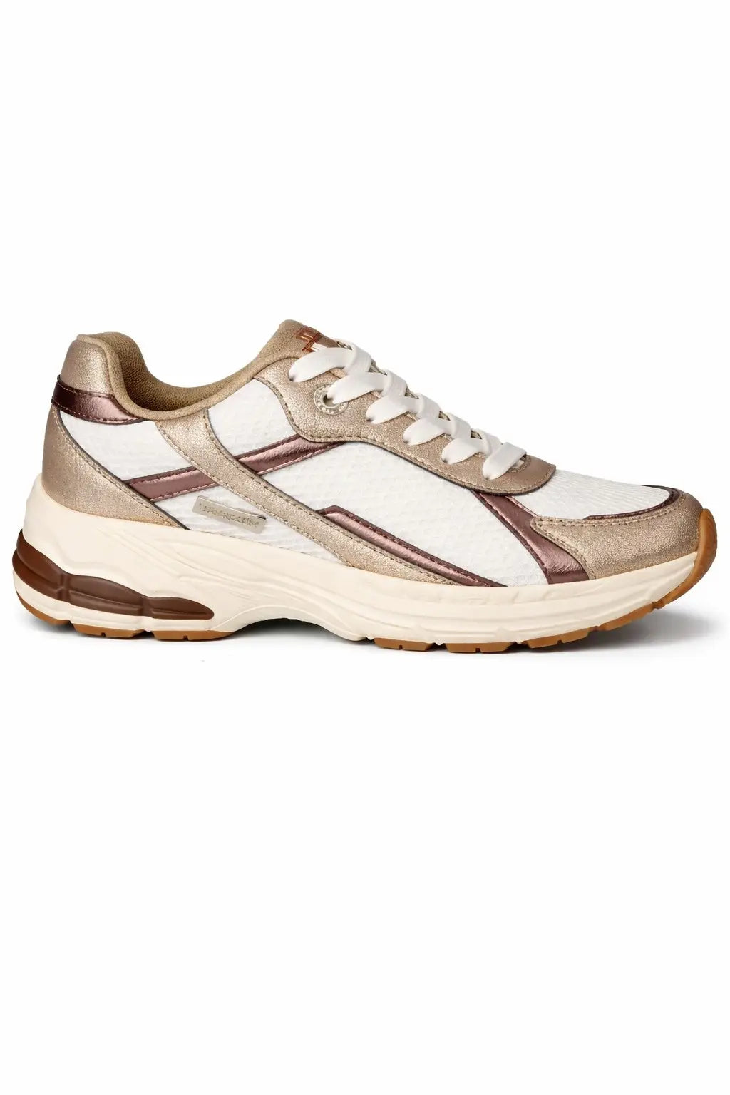 ELLE SPORT Chunky Sole Lace Up Trainers with Metallic Panel Detail