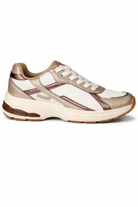 ELLE SPORT Chunky Sole Lace Up Trainers with Metallic Panel Detail