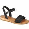 Women's Leather Strap Sandal with Buckle Fastening and Cushioned Sole