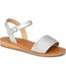 Women's Leather Strap Sandal with Buckle Fastening and Cushioned Sole