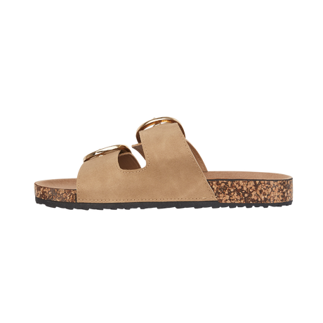 Women Twin Buckle Footbed Mule - Sand
