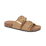 Women Twin Buckle Footbed Mule - Sand