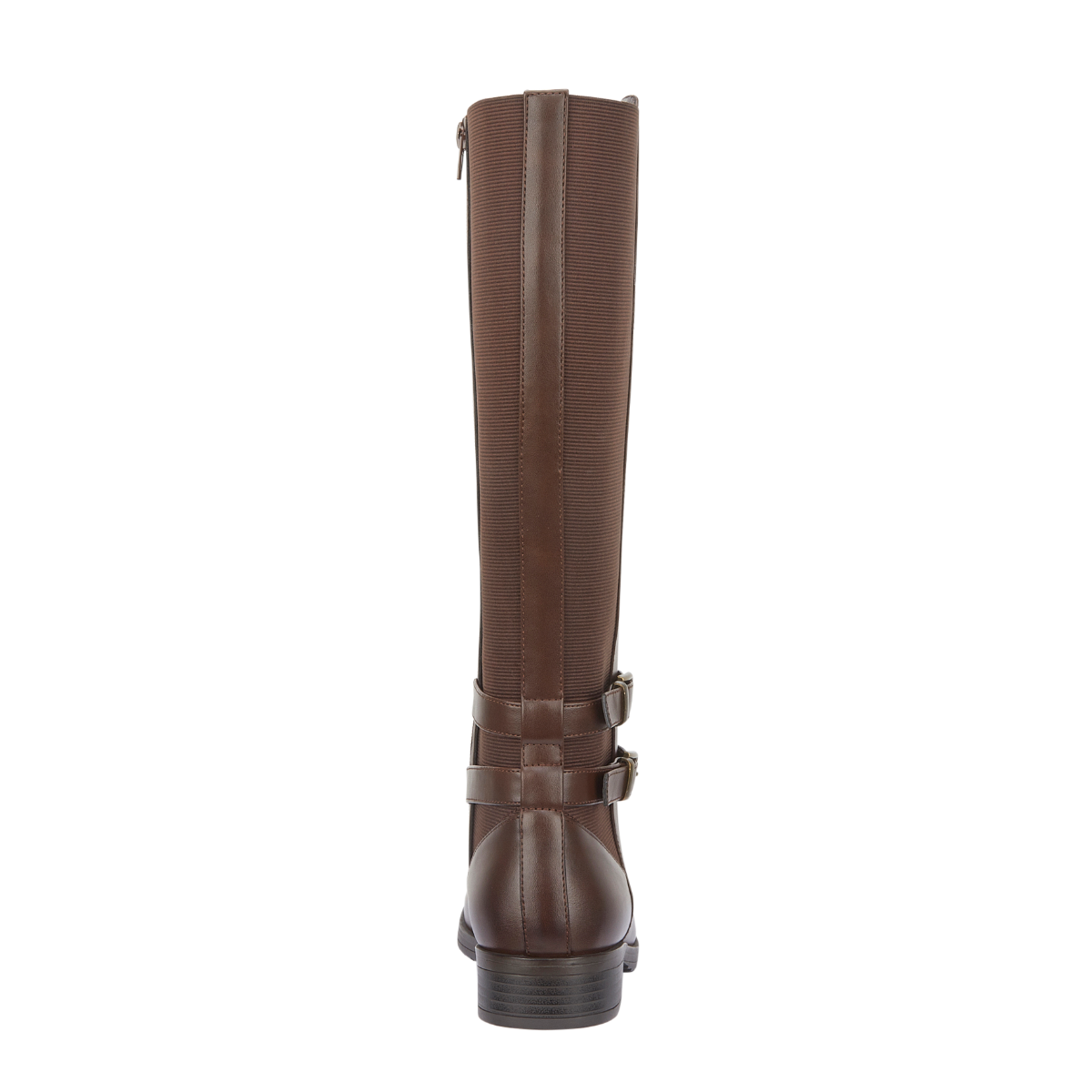 Women Knee High Buckle Boot - Brown