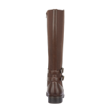 Women Knee High Buckle Boot - Brown