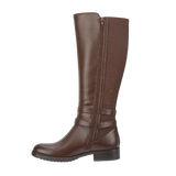Women Knee High Buckle Boot - Brown