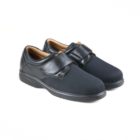 Sandpiper Travis Men’s Extra-Wide Touch Fastening Stretch Shoe - Black