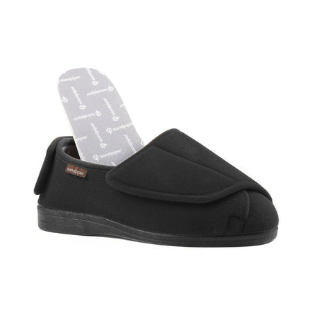 Sandpiper Walter Men’s Extra-Wide Fold-Flat Slipper - Black
